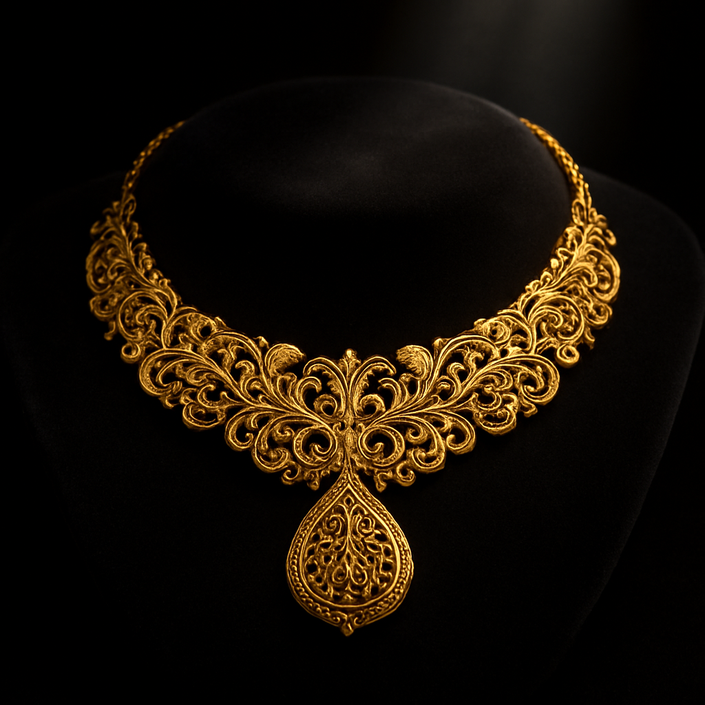 Exclusive statement gold necklace